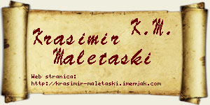 Krasimir Maletaški vizit kartica
